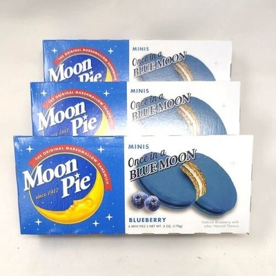 Moon Pie Minis Blueberry Marshmallow Sandwich Cookies 6ct Snack 3 pack