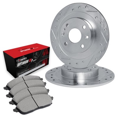 R1 Concepts Drilled & Slotted Brake Kit w Optimum Pads