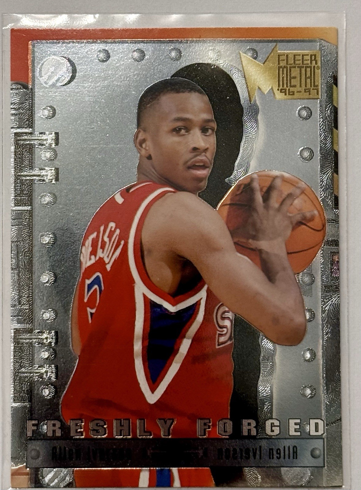 1996-97 Fleer Metal ALLEN IVERSON Freshly Forged #8 of 15 Rookie RC 76ers