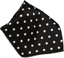 BLACK with WHITE Polka Dots Handkerchief Pocket Square Hanky Men'S Handkerchiefs