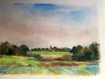 Franz Ehmke 1928 - 2018 Berlin Pastel Blooming Fields In Mühlenbeck