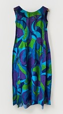 Vintage 1960s 1970s ROYAL HAWAIIAN Floral Muumuu Maxi Patio Dress Sz 8