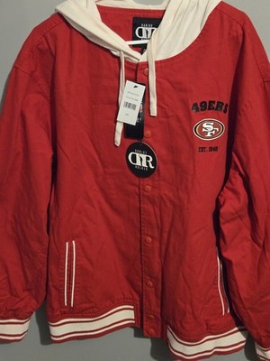 SAN FRANCISCO 49ERS DARIUS RUCKER JACKET WITH HOODIE Red And White Size 2XL