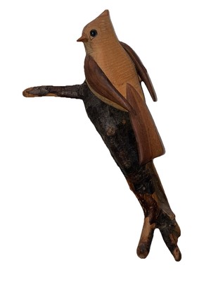 VTG John Nelson Hand Carved Bird Driftwood Quality Wood Sculpture Folk Art MCM