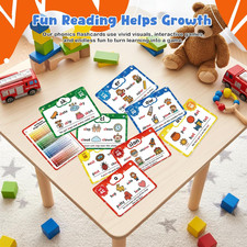 Phonics Flash Cards, Sight Words Flash Cards for Kindergarten, Learn to Read ...