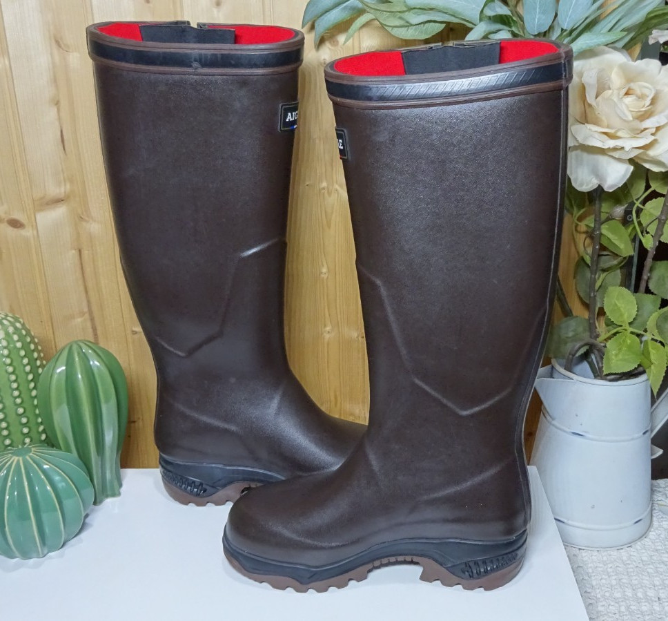 Aigle Parcours 2 ISO Wellington Boots Size 4 Brown Wellies EU 37 image 7