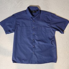 Cintas Men's Size XL Blue Short Sleeve Button Up Work Shirt 273-27