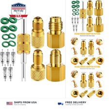 JaGely 17 Pcs Brass R134a Refrigerant Tank Adapter 1/4" to 1/2" Fitting Adapt...