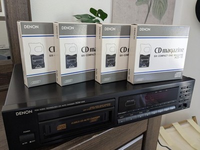Denon DCM-444 PCM Audio Technology  Six-Disc CD Auto Changer & 4 New Cd Magazine