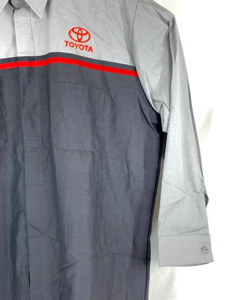 Red Kap TOYOTA Mechanic Technician Work Uniform Button-Up Long Sleeve Shirt XL - Image 2 of 4