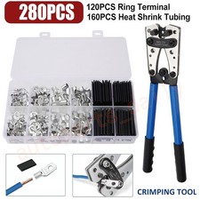 280PCS New Lugs Ring Terminals Bare Battery Welding Crimp Wire Connectors Kit