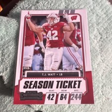 Panini Contenders Draft Picks T.J. Watt #78 Season Ticket Wisconsin Badgers
