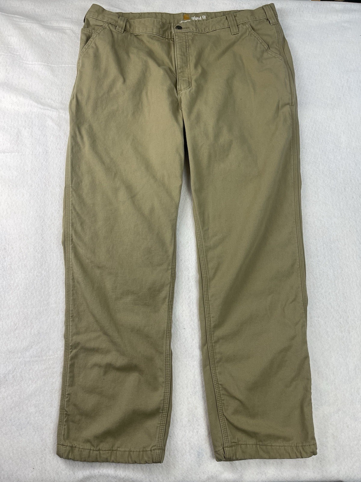 Carhartt Men’s 42x32 Tan Relaxed Fit Knit Lined Utility Work Pants