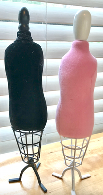 Velvet & Wood Pink Black Fashion Doll Dressform Dummy Mannequin Set of 2 |  eBay