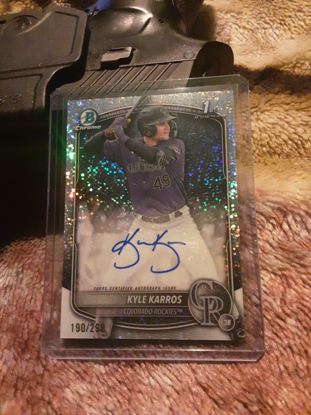 2025 Bowman Chrome Prospect Auto Kyle Karros #CPA KK Speckle Refractor 190/299