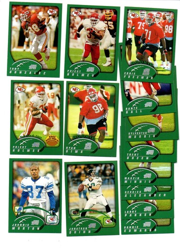2002 Topps Football KANSAS CITY CHIEFS Complete Team Set - SET BREAK - 14 CARDS