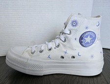 Women's CONVERSE Chuck Taylor Platform Lift Celestial Star Moon High Tops Sz 5.5