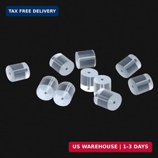 Clear Earring Backs, 200PCS Plastic Earring Stoppers, Tube Earring Findings, Hyp