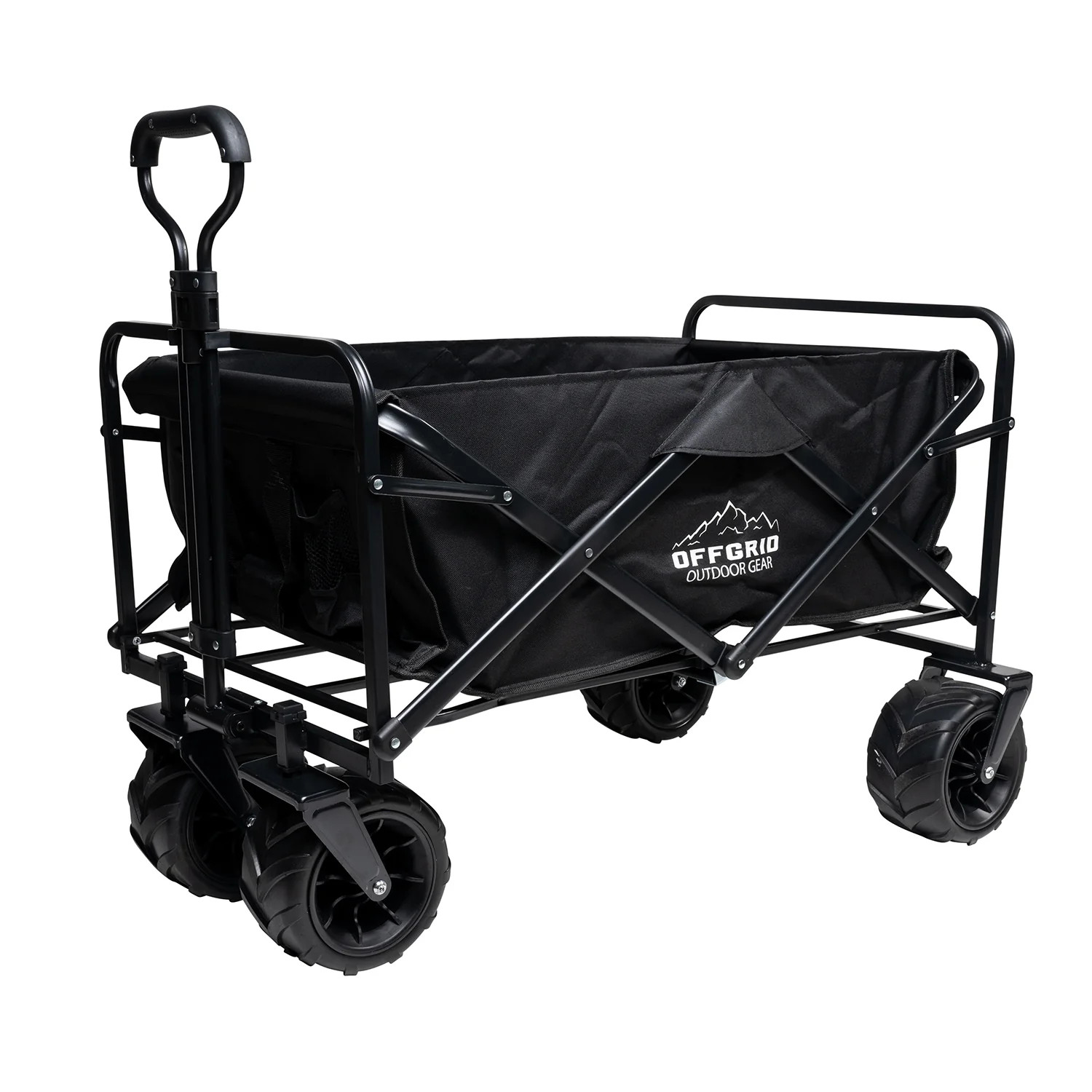 Folding Wagon Cart All Terrain Utility Cart Heavy Duty Collapsible Black OFFGRID