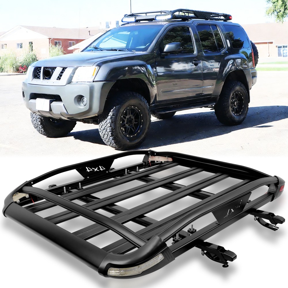 For Nissan Xterra Aluminum Roof Rack Cargo Carrier Basket Cross