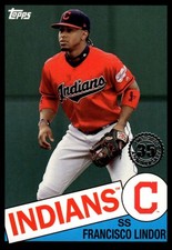 2020 Topps #85-39 Francisco Lindor 1985 35th Anniversary Black #/299
