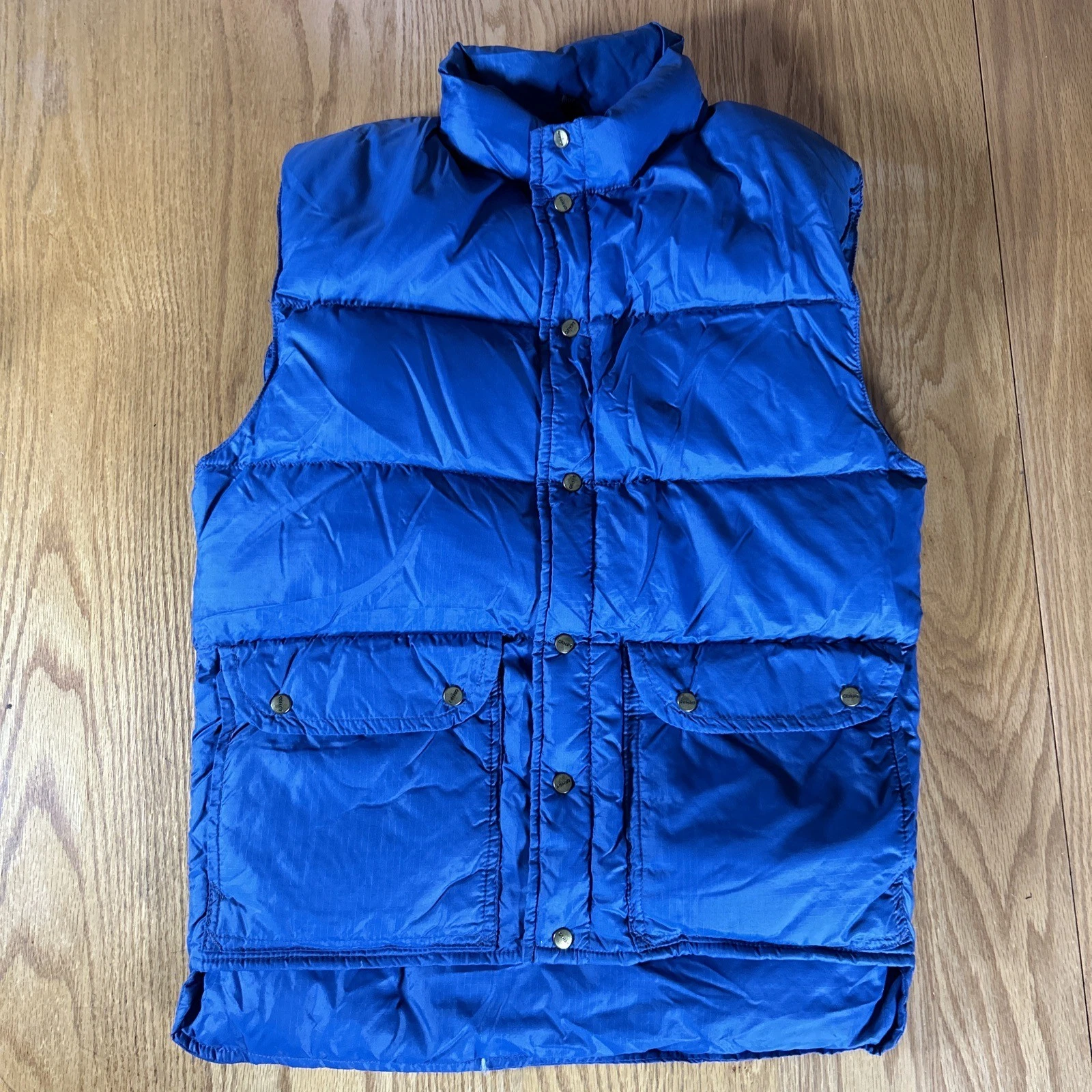 Vintage CAMP 7 Down Vest Men's Large Puffy Blue Boulder CO USA 1970's