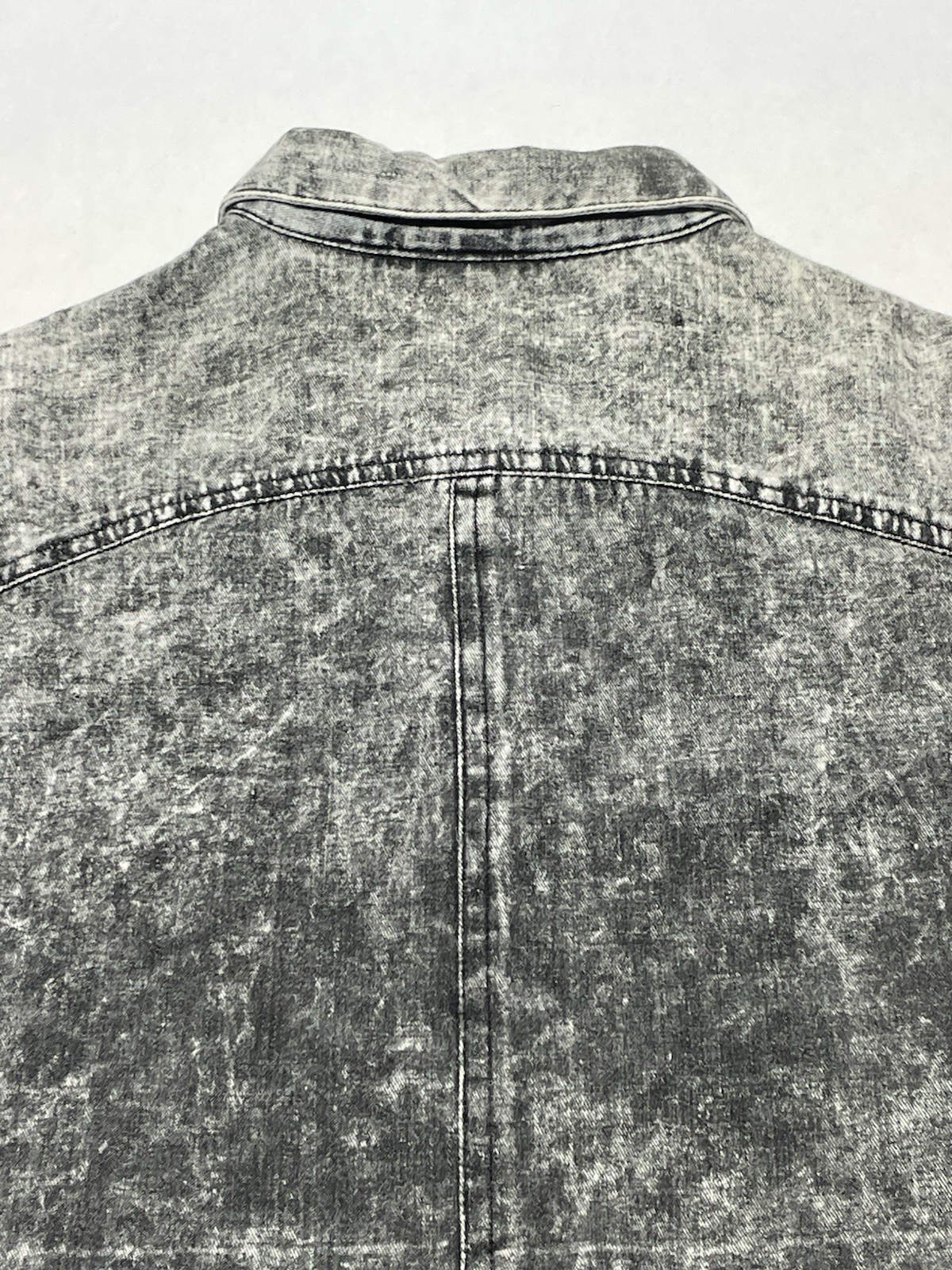 Gray Acid Wash Oversized Button Shacket Jacket Si… - image 14