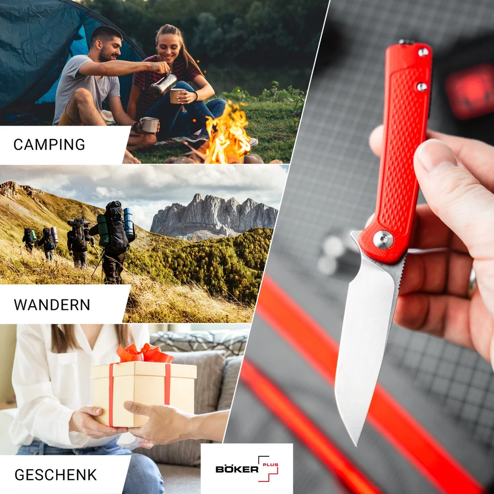 BÖKER PLUS® Fire Ant Rot Taschenmesser EDC 42a Pinzette 4116 Flipper - 01BP0008 - Bild 2 von 4