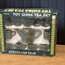 Vintage - Toy China Tea Set 12 Pc. Stoneware - Service for Four - Summco