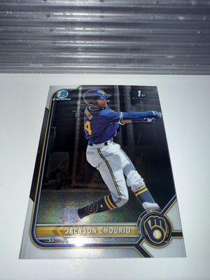 #ad JACKSON CHOURIO 2022 Bowman 1st Chrome Rookie #BCP 79 Milwaukee Brewers QTY RC $3.99