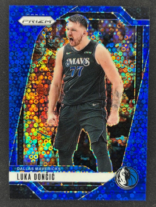 Luka Doncic 2024-25 Panini Prizm Fast Break Blue Disco Prizm 126/150 #89