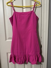 Blush Boutique Pink Mini Dress Square Neck Ruffle Strappy Sleeveless