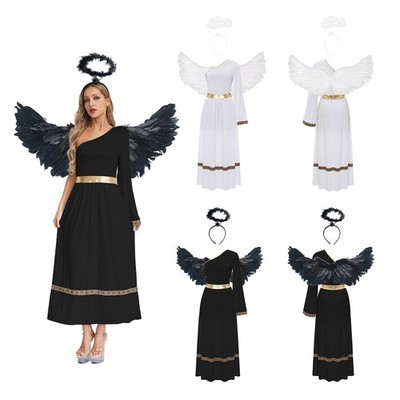 Adults Women's Fallen Angel Costume Guardian Angel Dress-up Holy  Halo-Heavenly | eBay