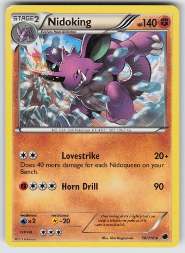 Nidoking 58/116 Plasma Freeze Pokemon TCG Moderately Played