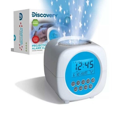 Discovery Kids Projection Alarm Clock Sound Machine Glowing Stars White Blue