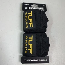 Tuff Villian Wrist Wraps 30" Black Yellow New Lifting Weight Training Fitness