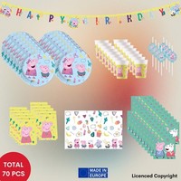 70-Tlg. Peppa Pig Party Set FüR Kindergeburtstag