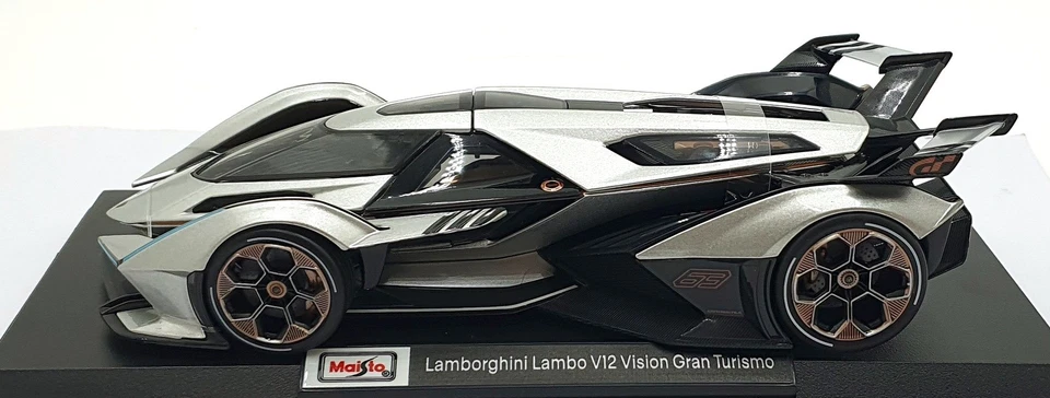 Maisto 1/18 Scale 46629 - Lamborghini Lambo V12 Vision Gran Tourismo - Silver - Image 4 of 4