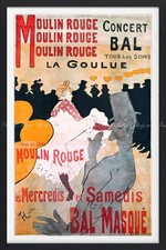 Peelable Wall Poster Sticker: Toulouse-Lautrec Moulin Rouge 585 880mm