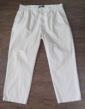 Polo Ralph Lauren Andrew Khakis Pants 40 x 30 Pleated Beige Chino Actual 38 x 29