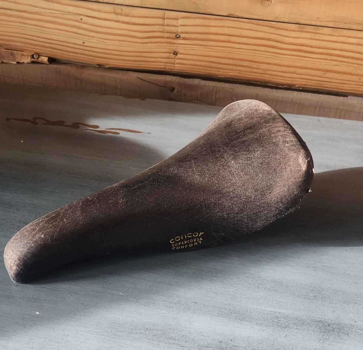 Selle Vélo Selle San Marco Concor Supercorsa Rino - Cuir Noir - 265x140mm - 300g - Design Rétro Selle Cyclisme Rétro Cuir Rino