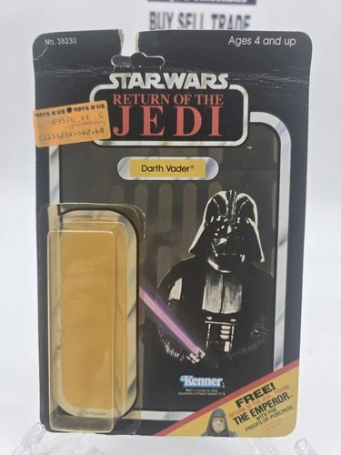 1983 Star Wars ROTJ DARTH VADER Card Back Only W/Attached Bubble,Unpunched?