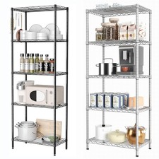 5 Tier Wire Rack Metal Steel Unit Garage Shelves Kitchen Office Storage Shelf