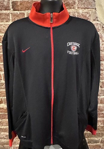 Nike Carthage College Firebirds 2XL 100% Polyester Full Zip Warm Up Jacket