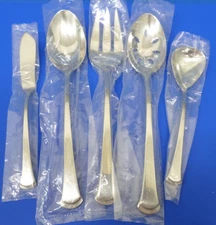 5 Dansk SOLARA Glossy Curved Tip w/ Band 18/10 Stainless Flatware SERVING PIECES