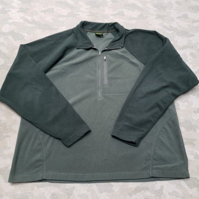 Cabela's Sweatshirt Mens Large Green Fleece Outdoors Long Sleeve Workwear
