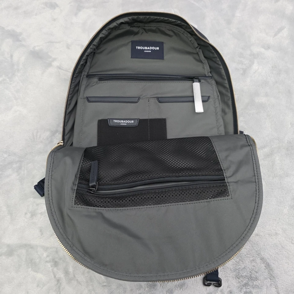 Troubadour Momentum Travel Business Backpack 13L Navy Gold Hardware Unisex NWT  - Image 4 of 4