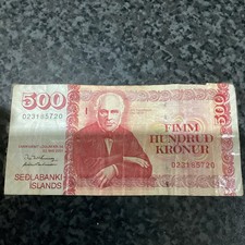 Iceland 500 Kronur Banknote 2001 Sedlabanki Islands