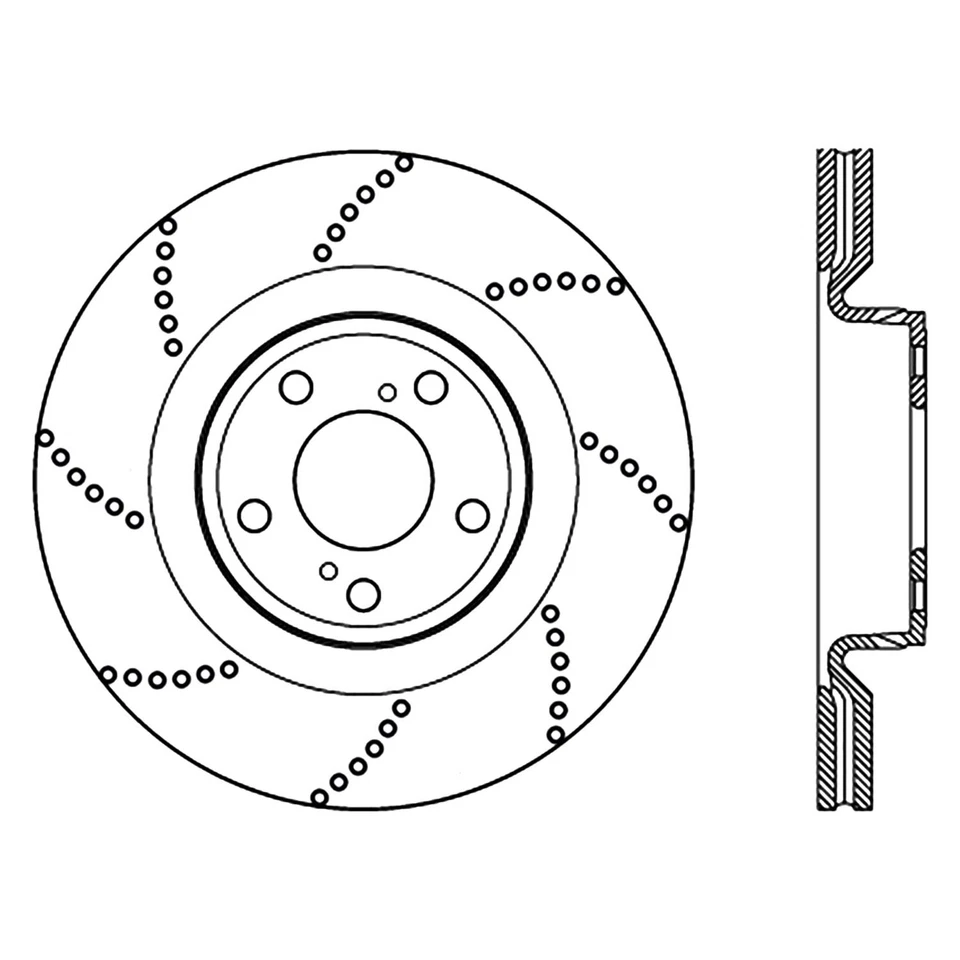 For Lexus IS F 08-14 Centric SportStop Drilled 1-Piece Front Brake Rotor Foto 4 de 4