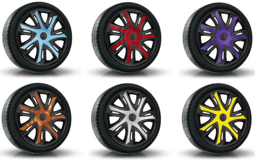 Wheel Caps Set of 4 Wheel Trim Two Tone Car Automotive Accessories 14-16" 6 Colors - Picture 1 of 18